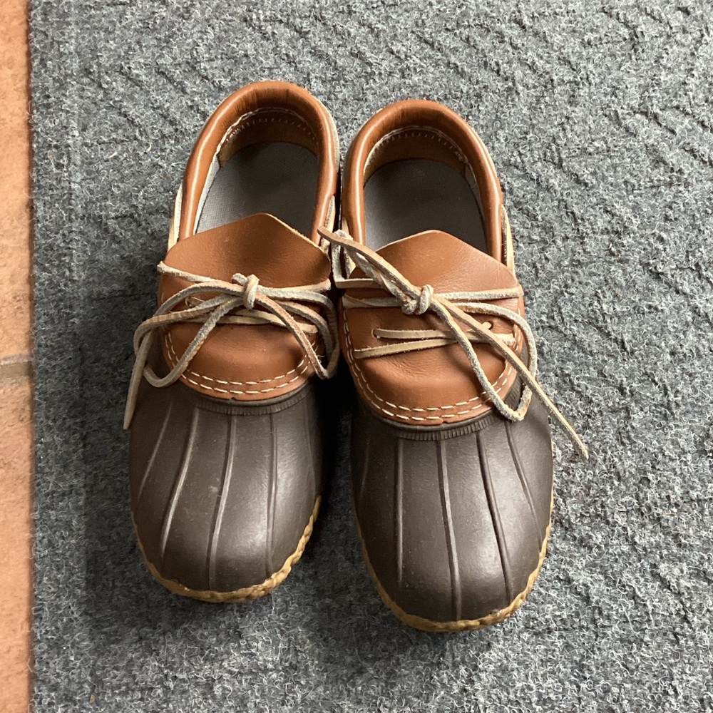 L.L. Bean women’s Brown and Tan Rain moccasins